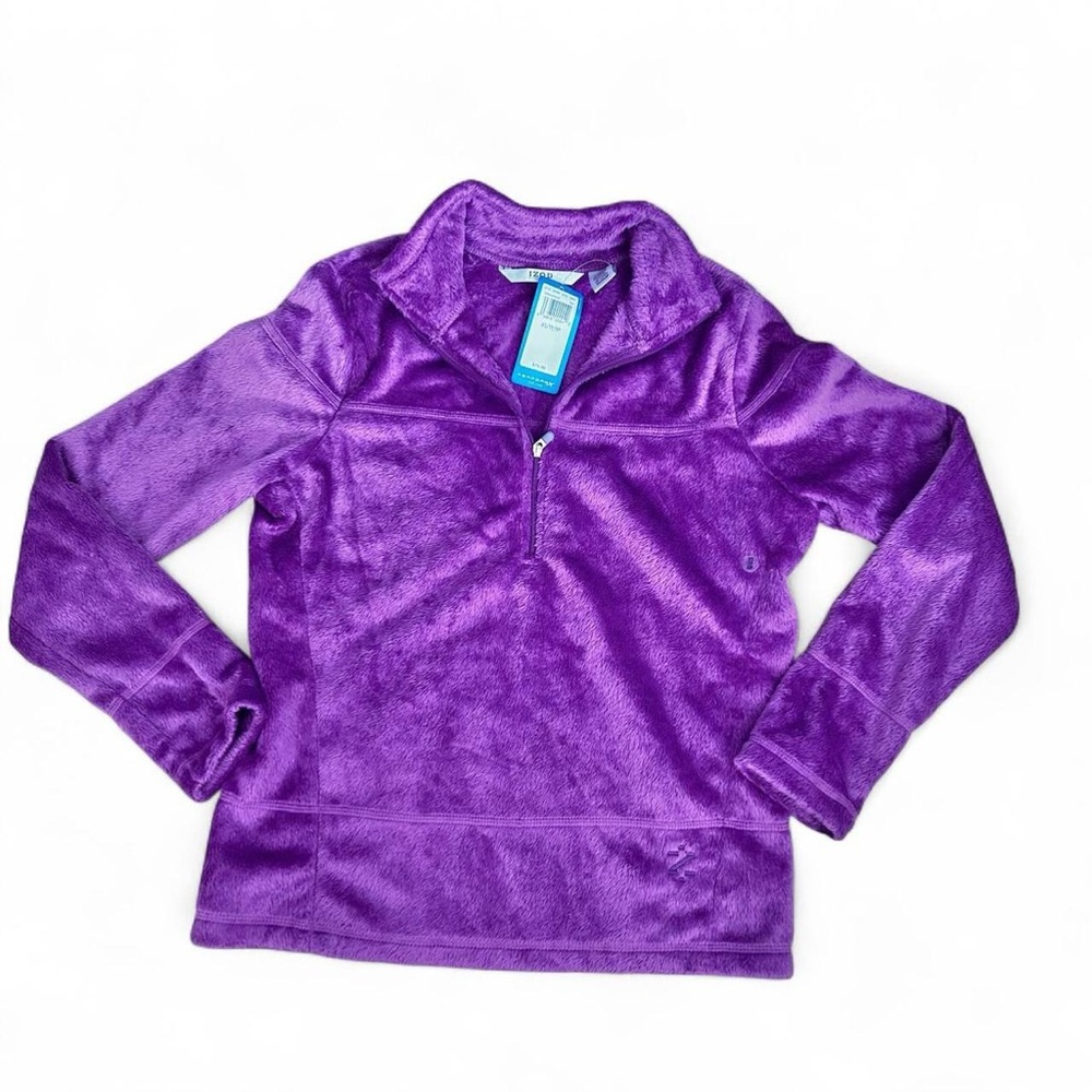 New!!!! IZOD Purple quarter zip soft warm fleece sweatshirt cozy sweater